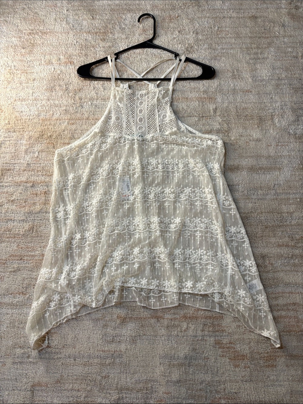 Maurices Cream Lace Halter Camisole